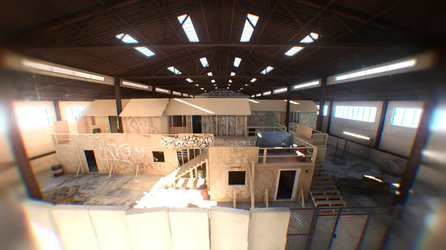 Balconies and stairs around the training house.