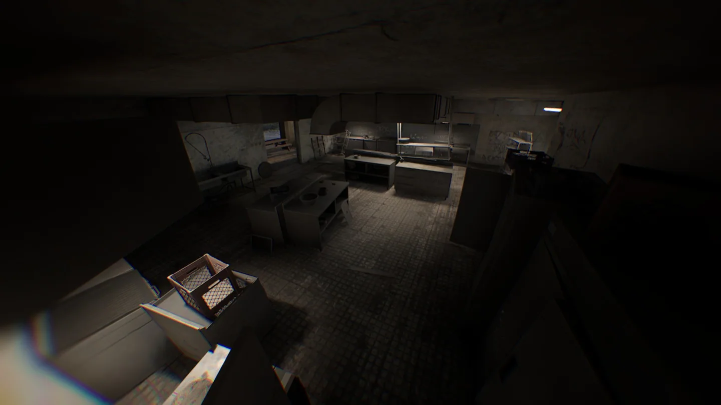Counters and equipment inside the kitchen.