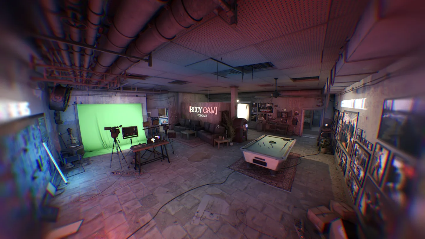 The lounge, pool table, and recording area.
